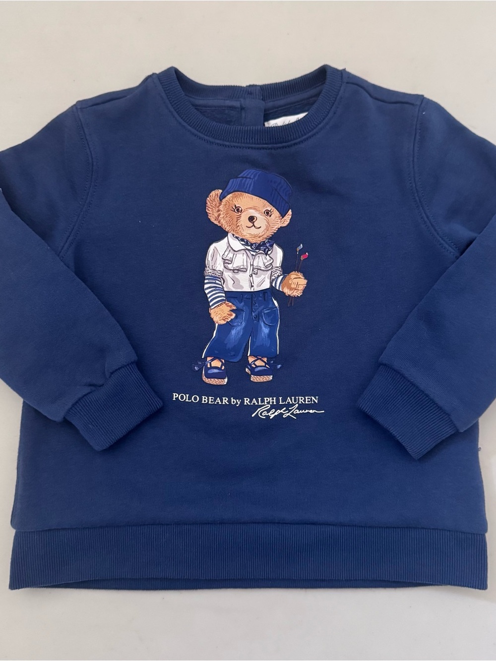 Polo Ralph Lauren Polo Bear Fleece Pullover Sweatshirt Navy Blue Kid  24M